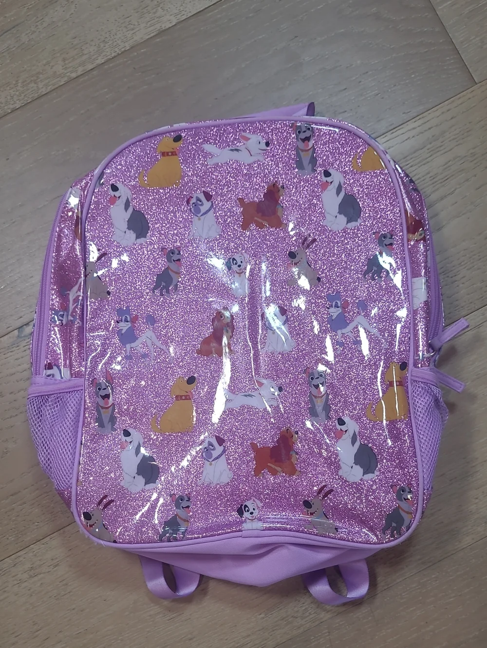 EUC Disney Store Backpack Girls Disney Dogs Purple Glitter Character School Bag